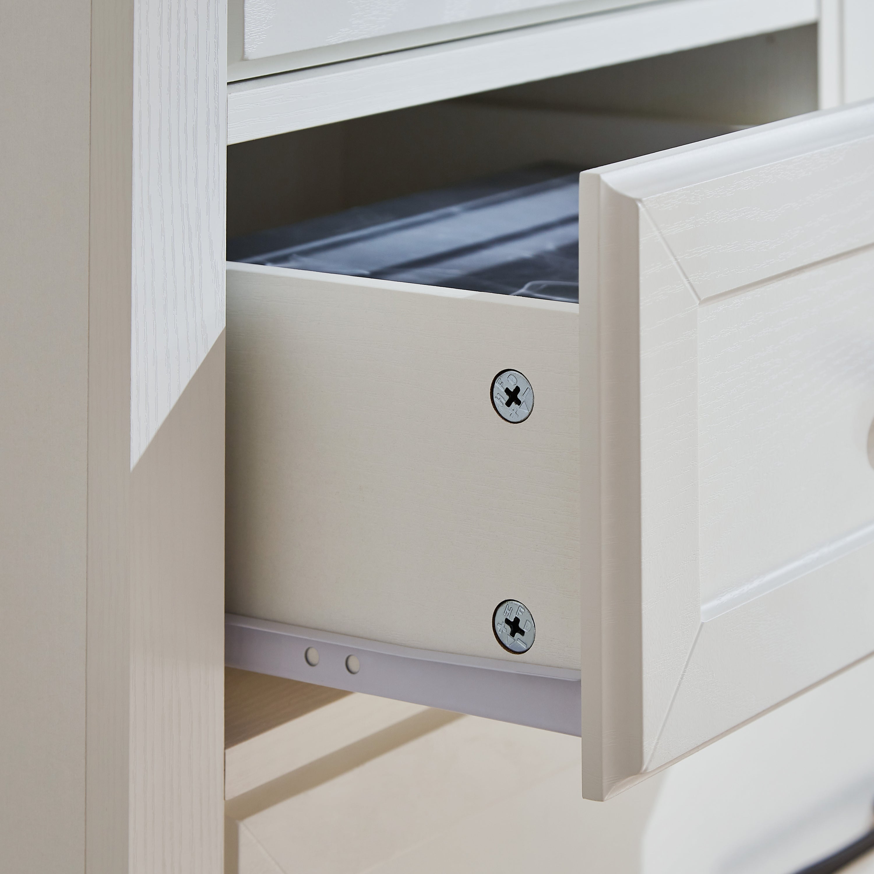 Farmhouse 5 Drawer Dresser for Bedroom, Tall Chest of Drawers, Chest of Drawers Organizer Storage,Wood Rustic Bedroom Dresser for Closet, Living Room, Hallway, White.