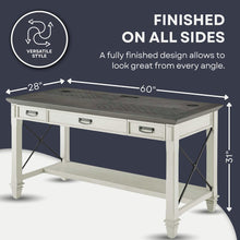 Hartford Wood Writing Desk, White