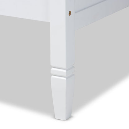 White Traditional Twin Daybed with Pinewood Frame and Classic Finish