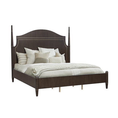 Asher Park King Poster Bed, Piano Brown Finish