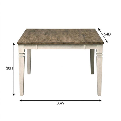 Adjustable Dining Table with Butterfly Leaf in Smokey White & Peppercorn