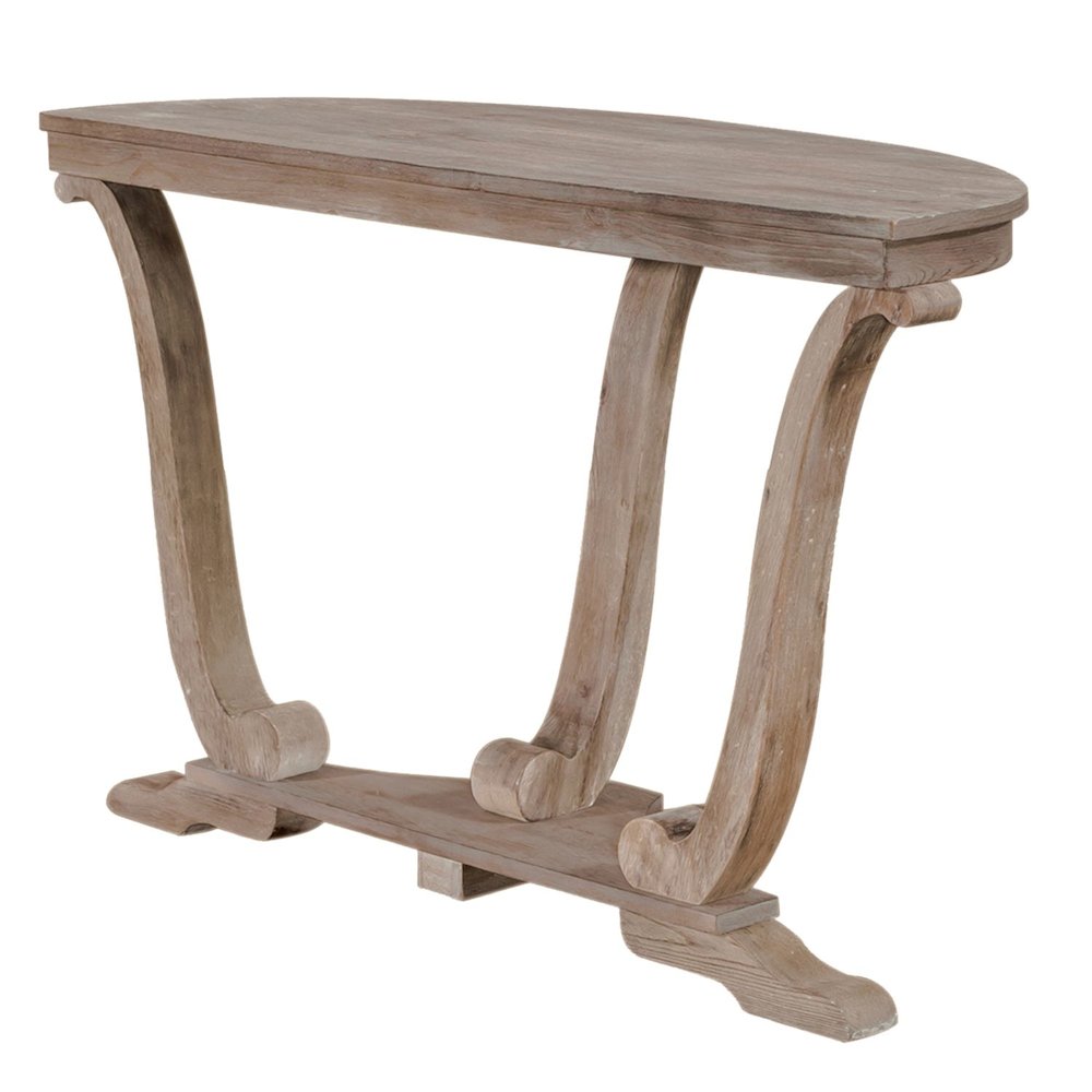 Greystone Mill Sofa Table in Stone White Wash w/ Wirebrush Distressing
