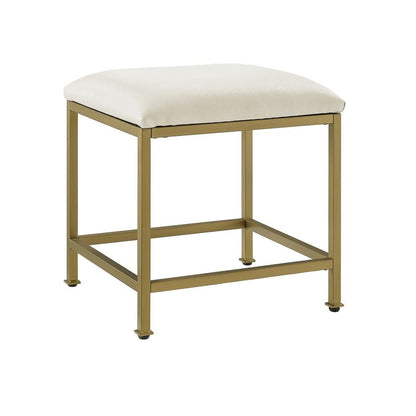 Soft Gold Bedroom Vanity Stool with cushioned seat and sleek design