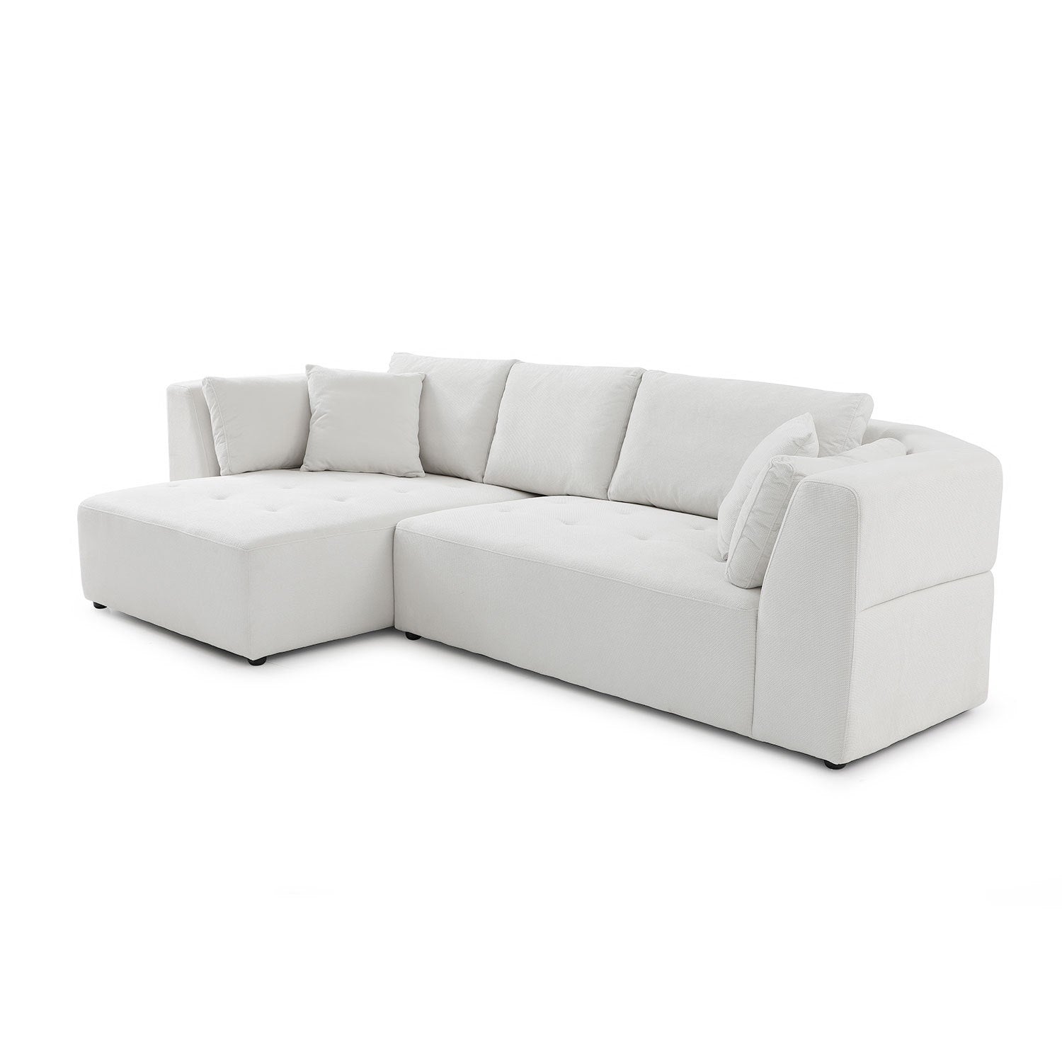 L-shape Sectional Sofa, Beige (Left-Facing Chaise)