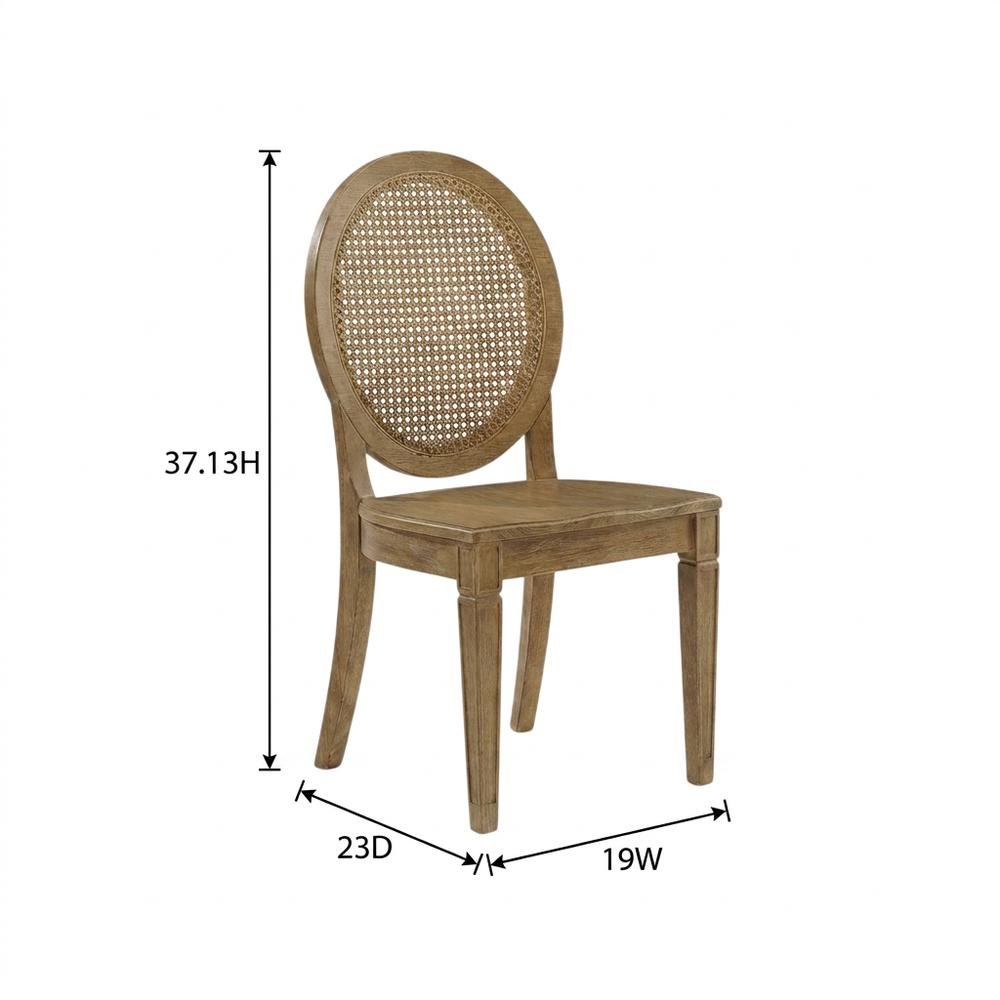 Cane-Back Dining Chair Set with Natural Finish and Comfortable Seating
