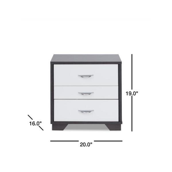 ACME Eloy Night Table in White & Espresso 97342