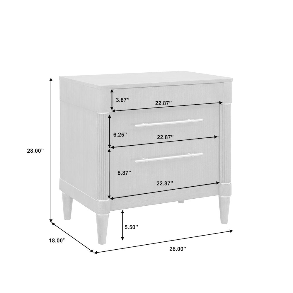 Asher Park 3 Drawer Nightstand, Piano Brown Finish