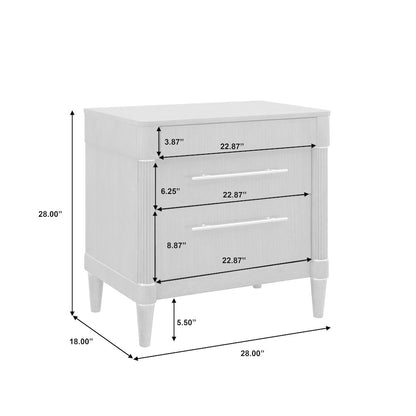 Asher Park 3 Drawer Nightstand, Piano Brown Finish