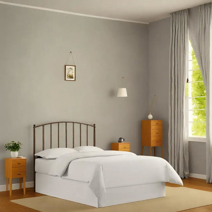 Stylish Black Steel Headboard Featuring Modern Farmhouse Design for King Beds