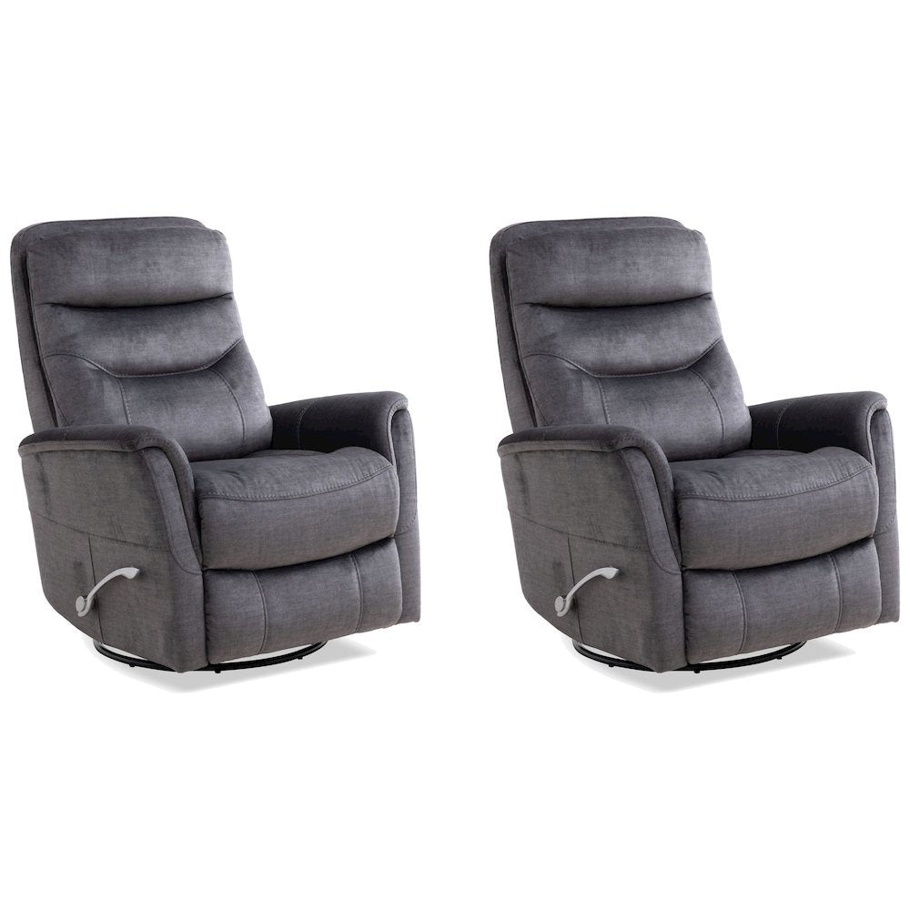 Capri Charcoal Recliner Nursery Glider Set – Elegant Boucle Chairs for Comfort