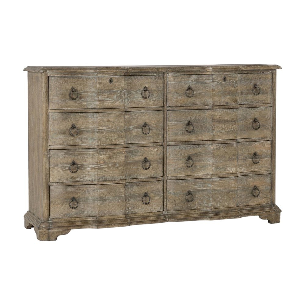 Wood Veneer 8-Drawer Tall Filing Cabinet for Home Office, Brown