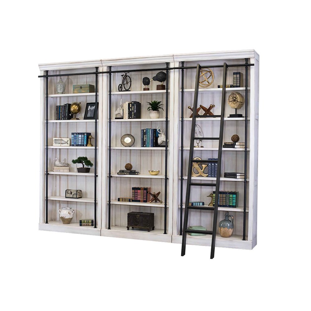 Avondale 8' Tall Bookcase Wall With Ladder