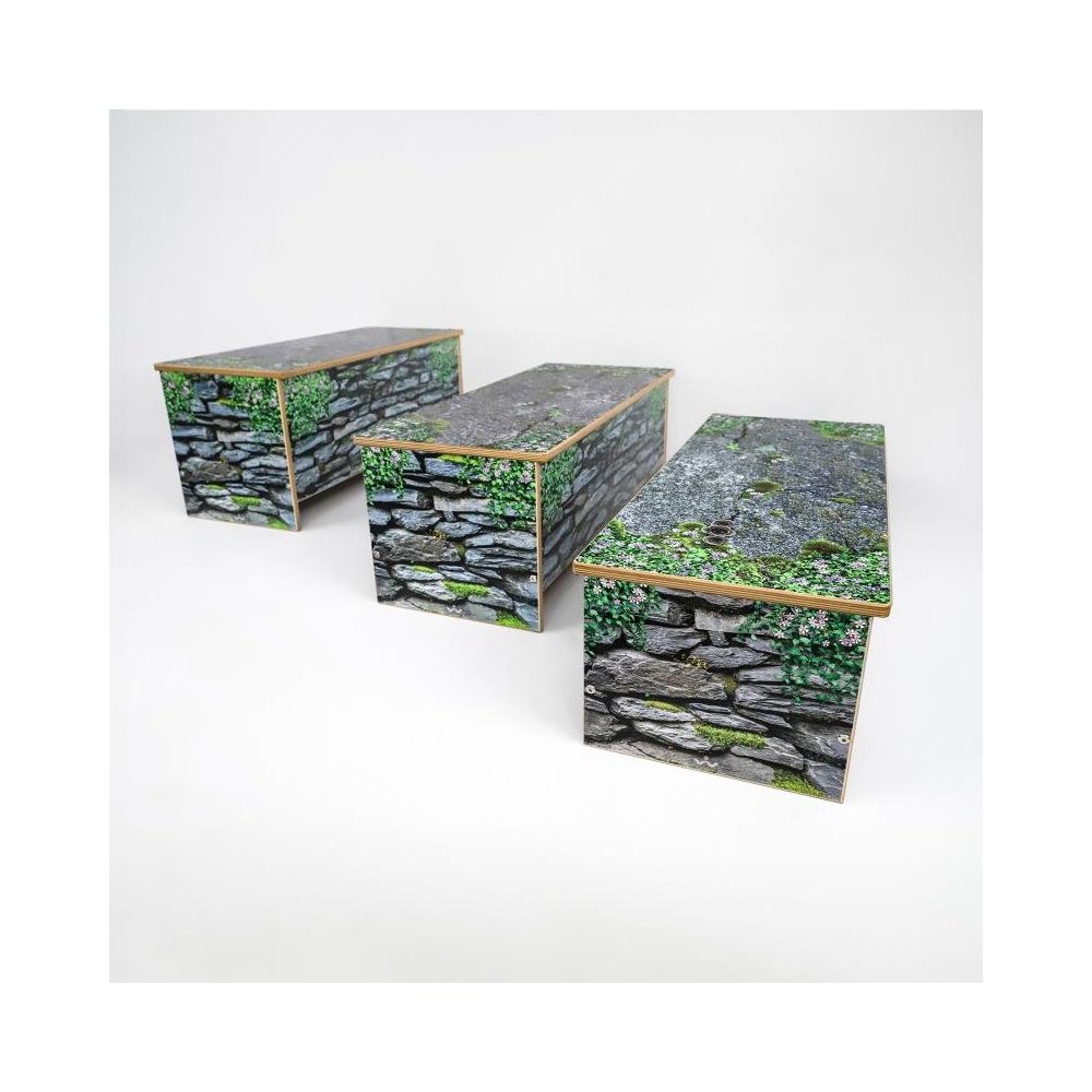 Nature View Stone Wall Bench 14H