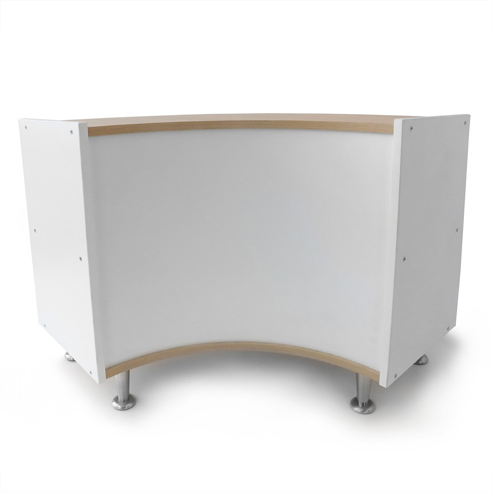 Curve In Storage Cabinet 27H in Brown and White Color