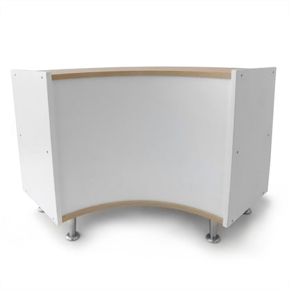 Curve In Storage Cabinet 27H in Brown and White Color