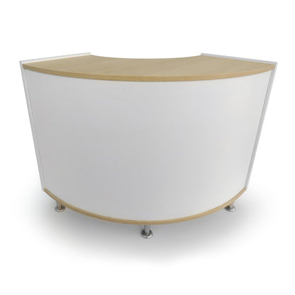 Curve Out Storage Cabinet 33H in Brown and White Color