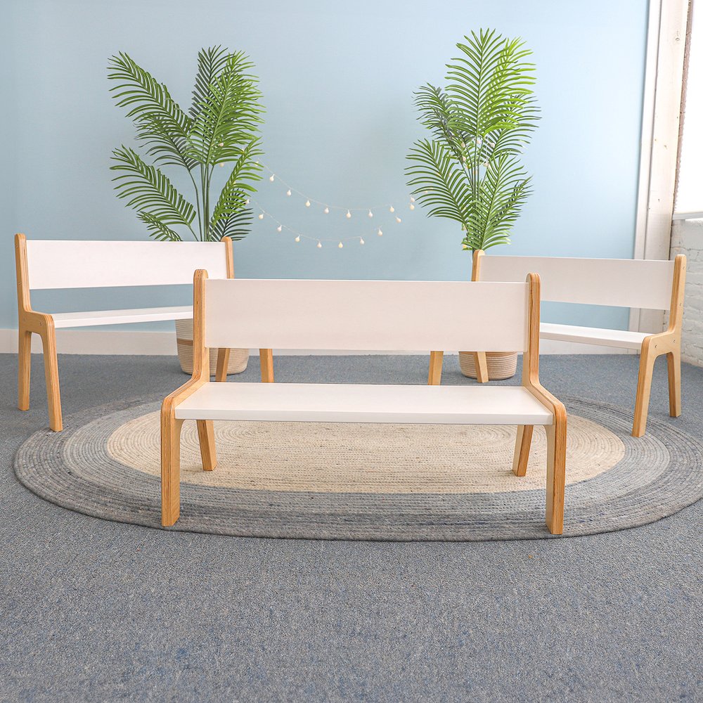 Whitney Plus 10H White Bench in White Color