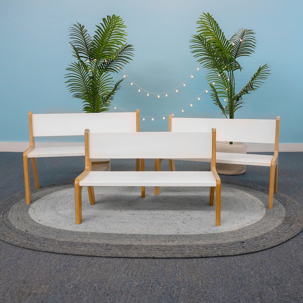 Whitney Plus 10H White Bench in White Color