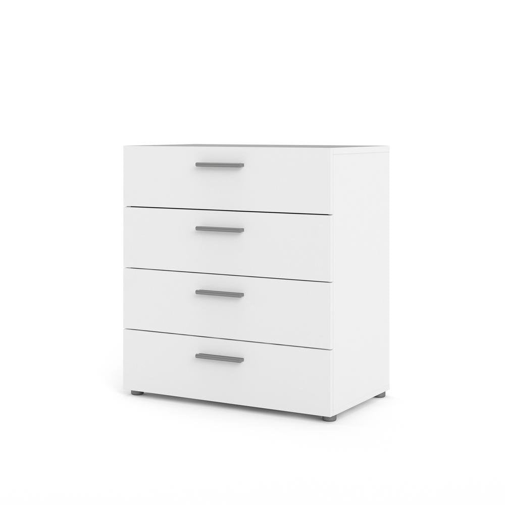 White 4 Drawer Chest - Elegant White Chest of Drawers for Bedroom Storage