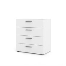 White 4 Drawer Chest - Elegant White Chest of Drawers for Bedroom Storage