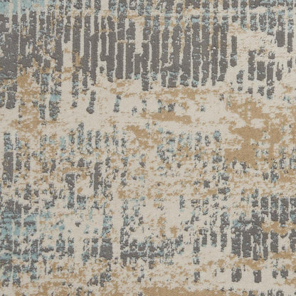 Michael Amini MA90 Uptown Area Rug, Beige/Aqua, 4' x ROUND, UPT03