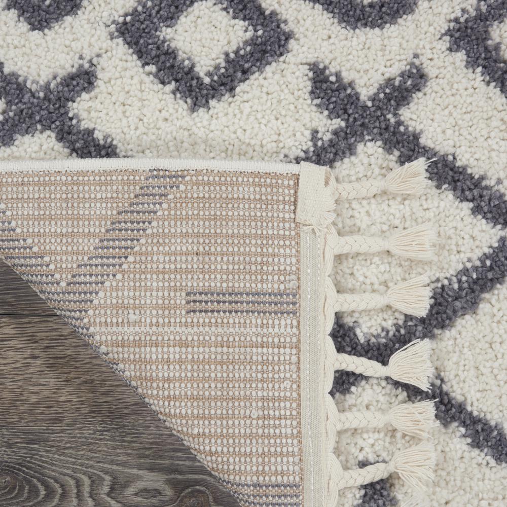 Moroccan Shag Area Rug, White, 2'2" x 8'1"