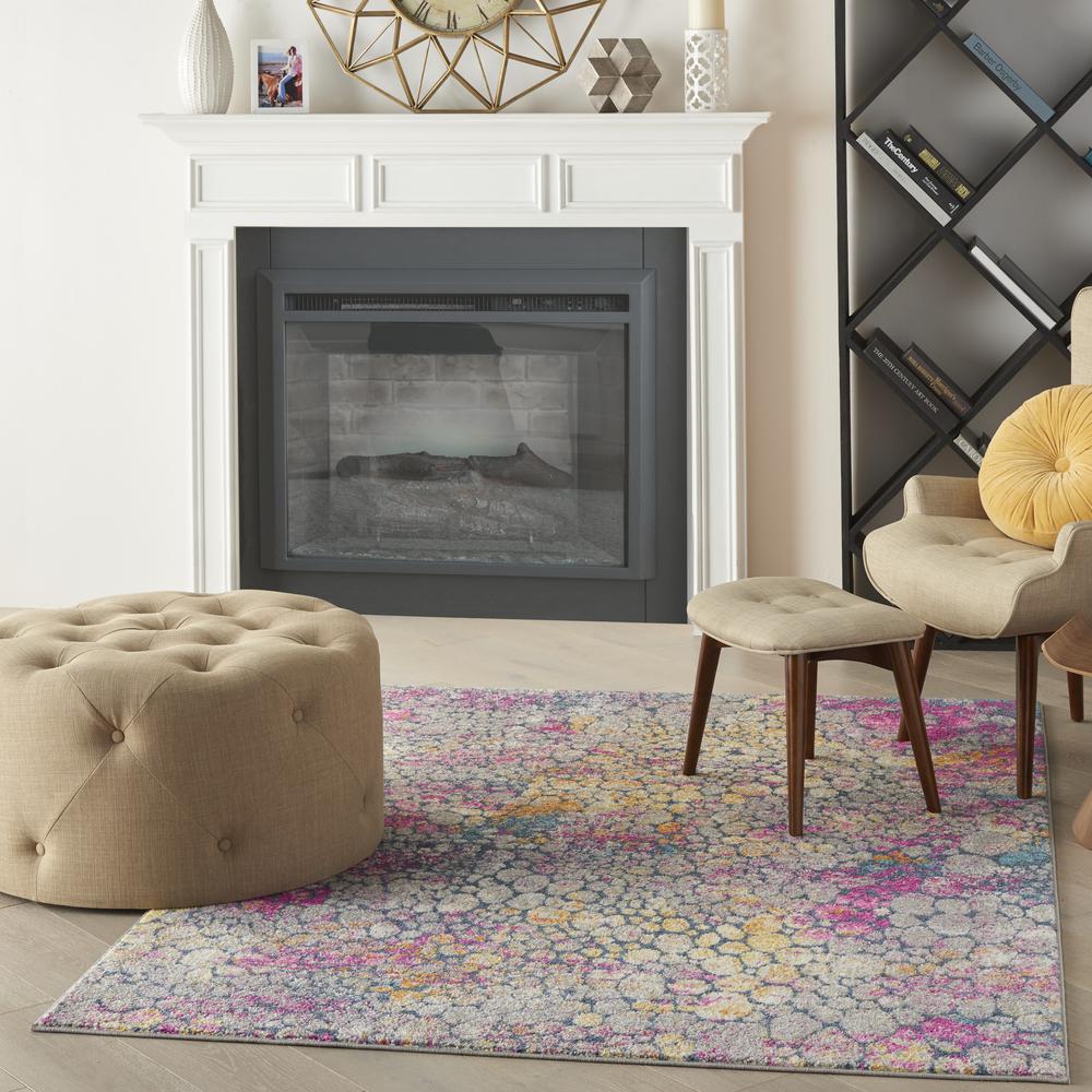 PSN34 Passion Yellow Multi Area Rug- 5'3" x 7'3"