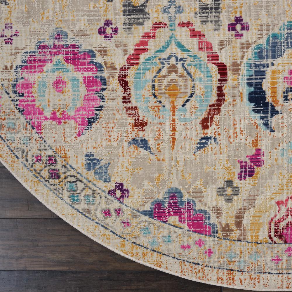 Vintage Round Area Rug, 4' x Round