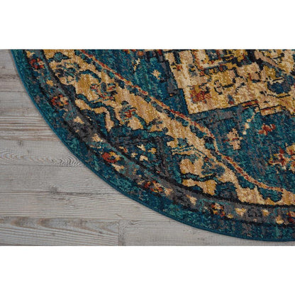 Nourison 2020 Area Rug, Teal, 7'5" x ROUND