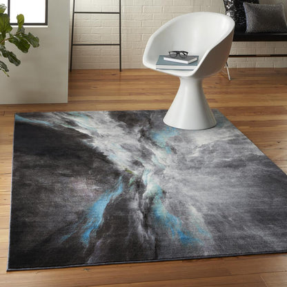 Nourison Le Reve Area Rug, Charcoal/Multicolor, 5'3" x 7'7", LER06