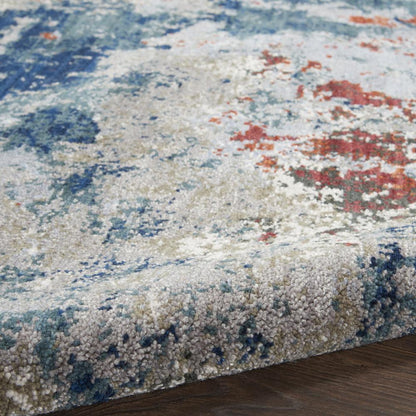 Nourison Artworks Area Rug, Navy/Brick, 5'6" x 8', ATW01