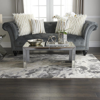 Nourison Home Elegance FAR01 Grey and White 4'x6' Contemporary Area Rug