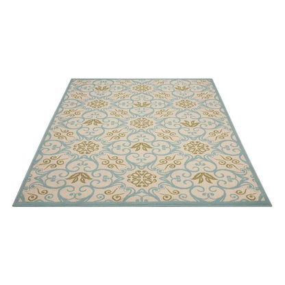 Nourison Caribbean Ivory Blue Indoor/Outdoor Area Rug