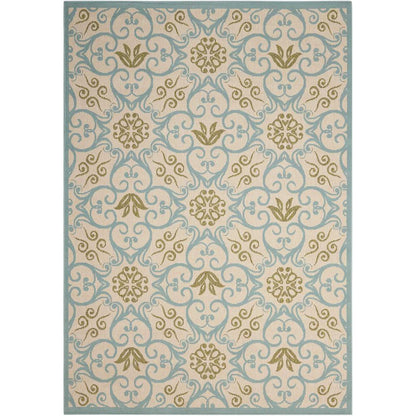 Nourison Caribbean Ivory Blue Indoor/Outdoor Area Rug