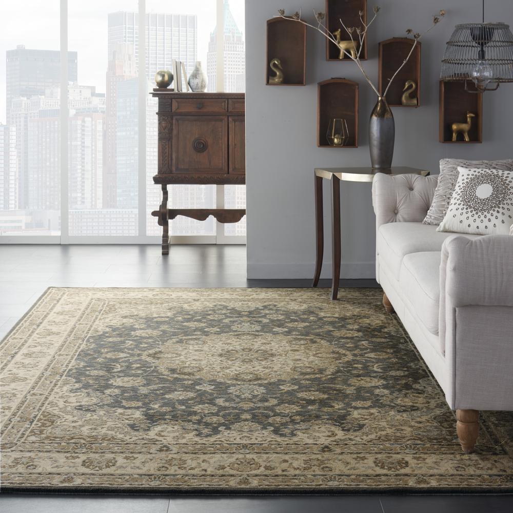 Nourison Living Treasures Area Rug, Grey/Ivory, 9'9" x 13'9", LI15