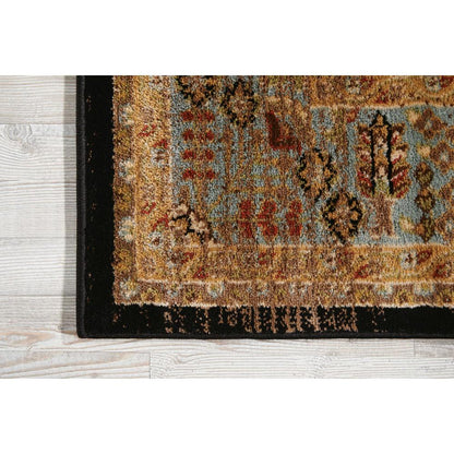 Delano Area Rug, Black/Blue, 6'7" x 9'6"