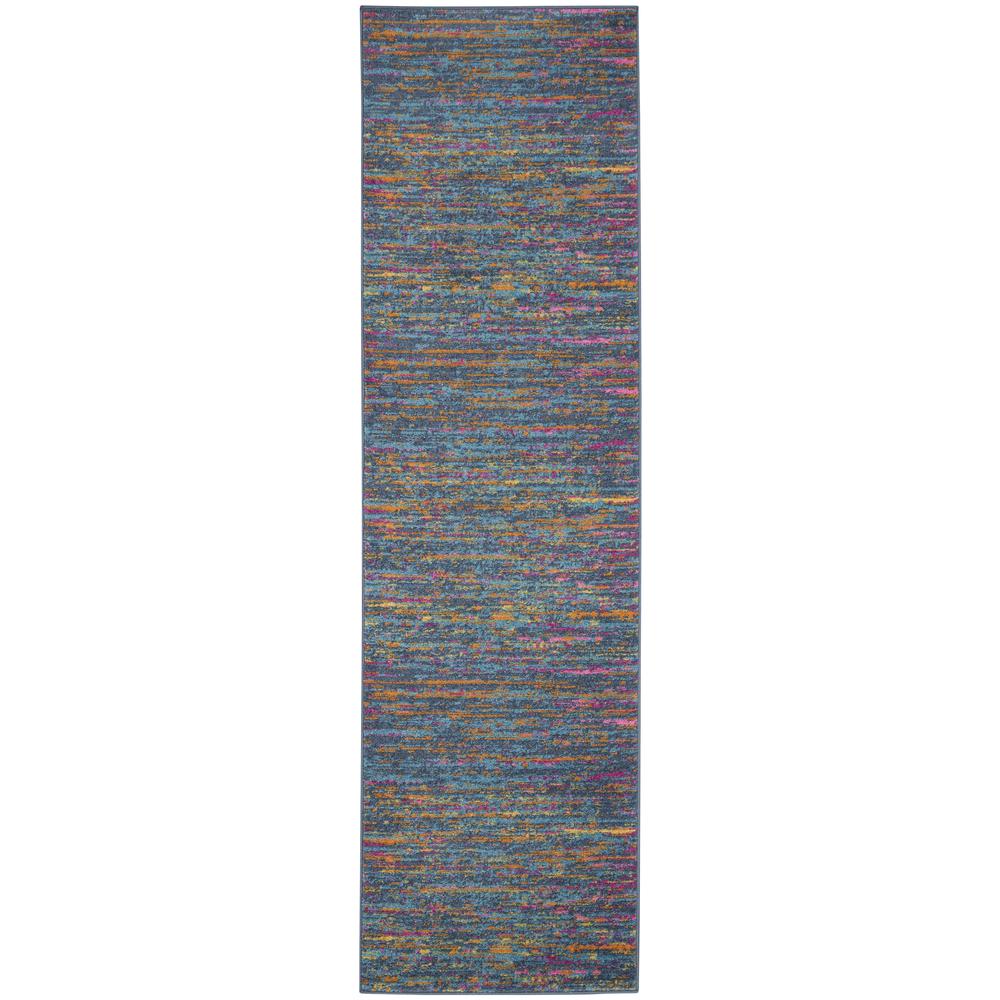PSN35 Passion Blue/Multicolor Area Rug- 1'10" x 6'