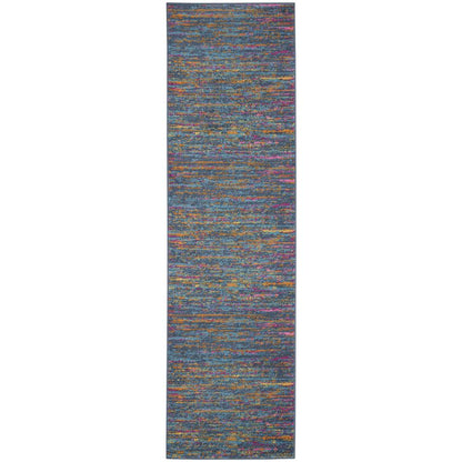 PSN35 Passion Blue/Multicolor Area Rug- 1'10" x 6'