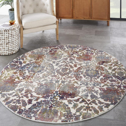 Vintage Round Area Rug, 6' x Round