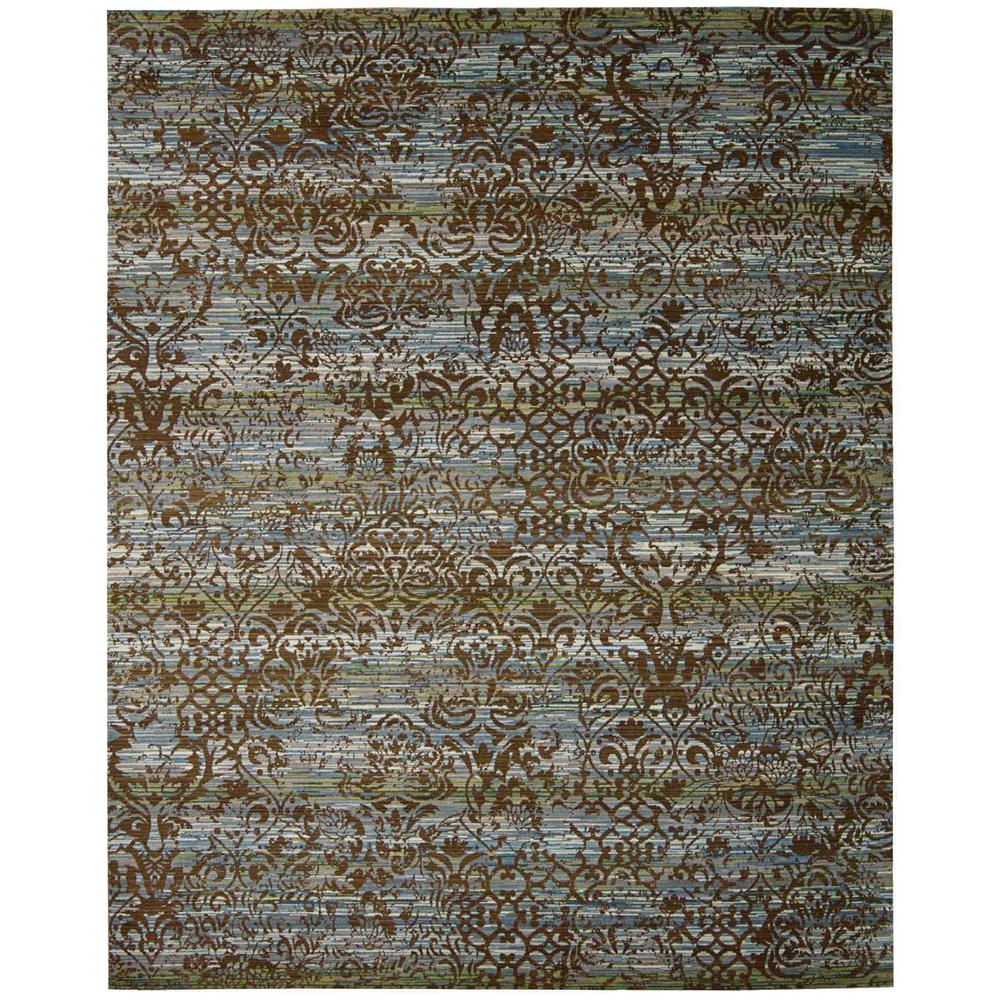Rhapsody Area Rug, Blue/Moss, 5'6" x 8'