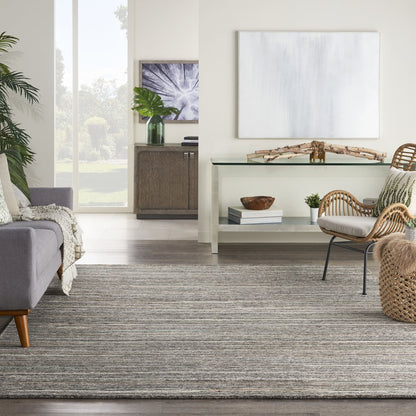 Nourison Plateau Area Rug, Grey/Green, 7'9" x 9'9", PAE01