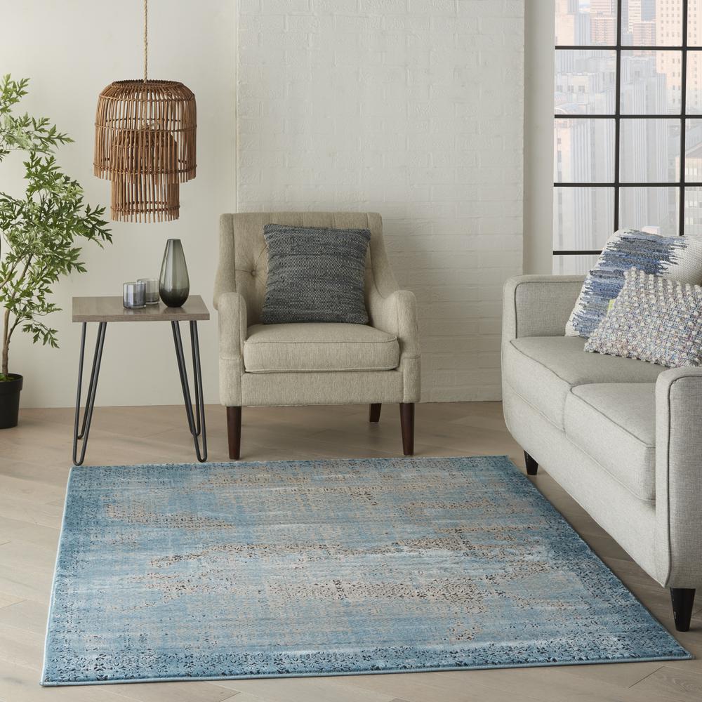 Karma Area Rug, Blue, 5'3" x 7'4"