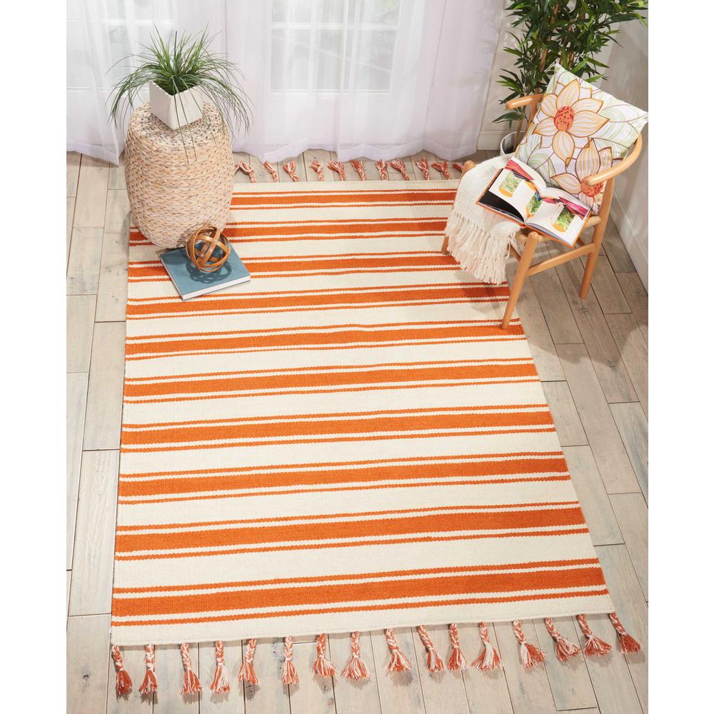 Solano Area Rug, Ivory/Orange, 5' x 7'6"