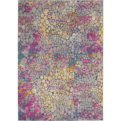 PSN34 Passion Yellow Multi Area Rug- 5'3" x 7'3"