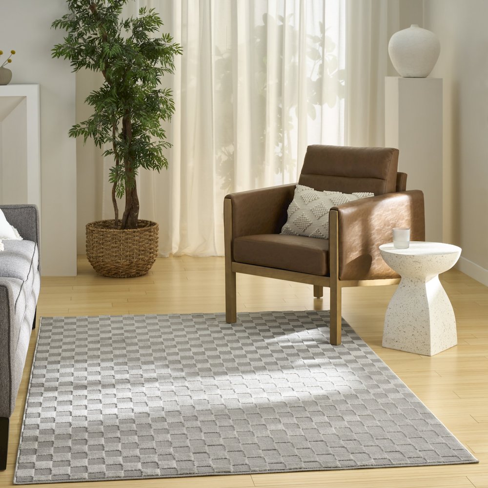 Serenity Home 3'11" x 5'11" Grey Modern Indoor Rug