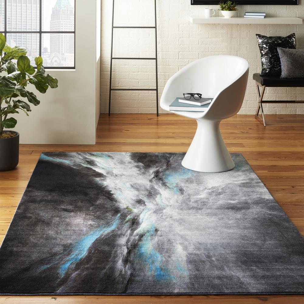 Nourison Le Reve Area Rug, Charcoal/Multicolor, 5'3" x 7'7", LER06
