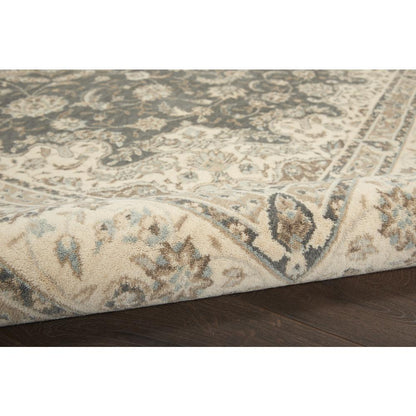 Nourison Living Treasures Area Rug, Grey/Ivory, 9'9" x 13'9", LI15