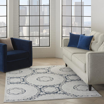 CLA03 Calobra Blue Area Rug- 4' x 6'