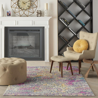 PSN34 Passion Yellow Multi Area Rug- 5'3" x 7'3"