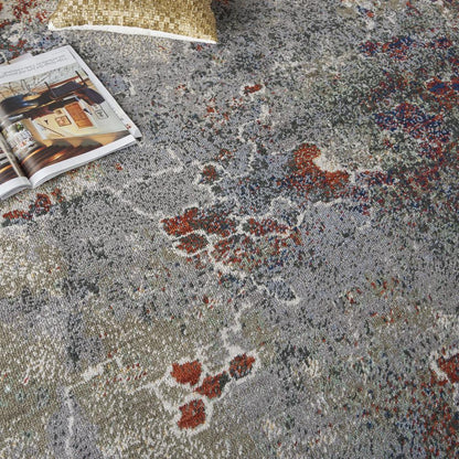 Artworks Area Rug, Seafoam/Brick, 8'6" x 11'6"